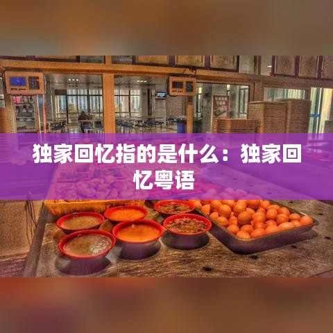 獨家回憶指的是什么:獨家回憶粵語