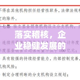 落實稽核,企業穩健發展的核心保障之道