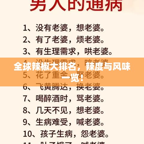 全球辣椒大排名,辣度與風味一覽!