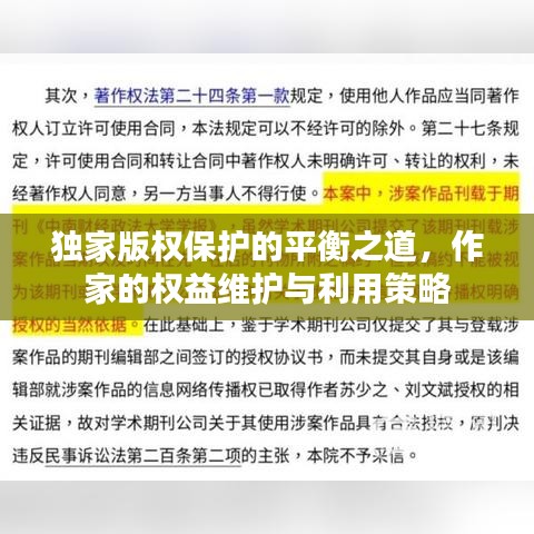 獨家版權保護的平衡之道，作家的權益維護與利用策略