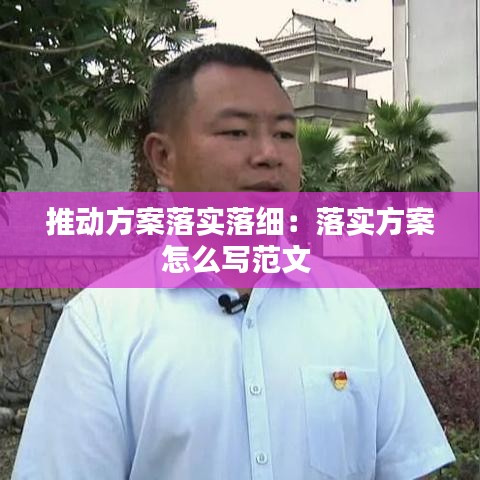 推動方案落實落細：落實方案怎么寫范文 