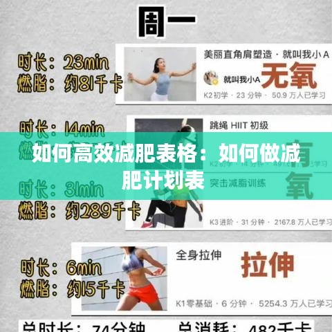 如何高效減肥表格:如何做減肥計劃表