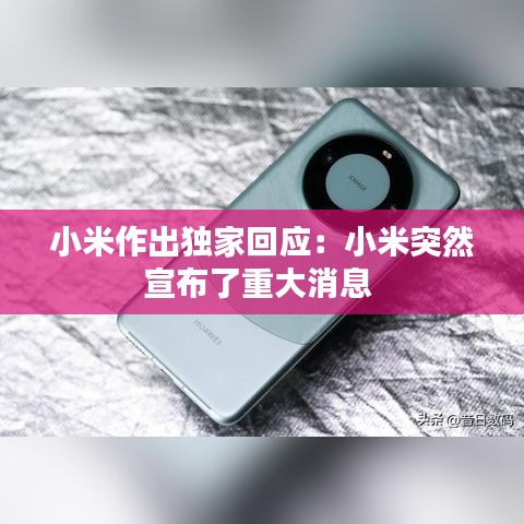 小米作出獨家回應:小米突然宣布了重大消息