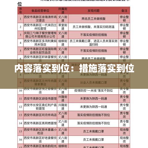 內(nèi)容落實(shí)到位:措施落實(shí)到位