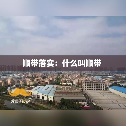 順帶落實(shí):什么叫順帶