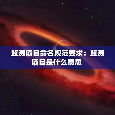 監測項目命名規范要求:監測項目是什么意思