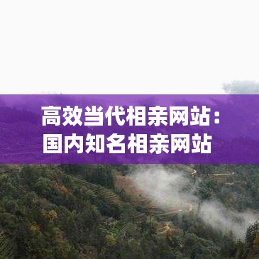 高效當代相親網站:國內知名相親網站