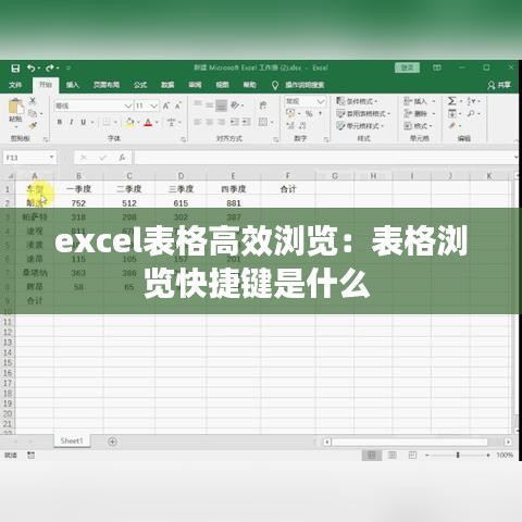 excel表格高效瀏覽:表格瀏覽快捷鍵是什么