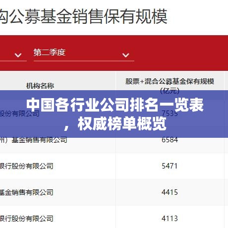 中國各行業公司排名一覽表,權威榜單概覽