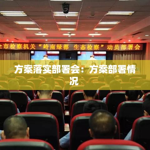 方案落實部署會:方案部署情況