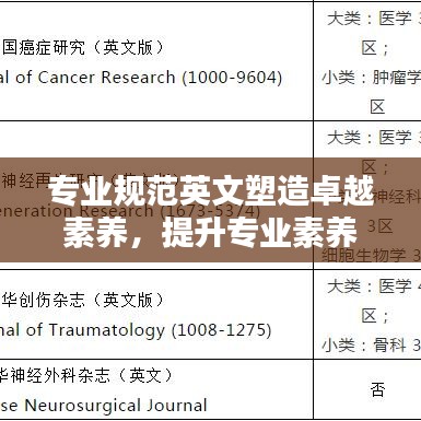 專業規范英文塑造卓越素養，提升專業素養的關鍵之道