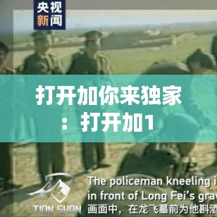 打開加你來獨家：打開加1 