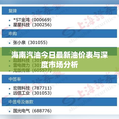 海南汽油今日最新油價表與深度市場分析