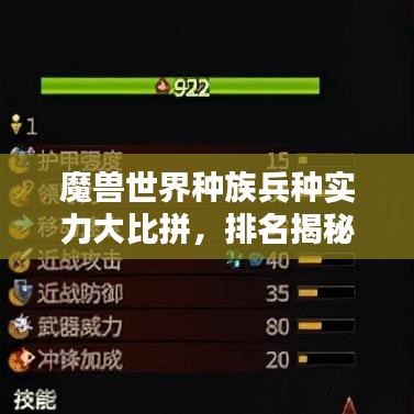 魔獸世界種族兵種實力大比拼,排名揭秘!