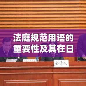 法庭規范用語的重要性及其在日常司法實踐中的應用