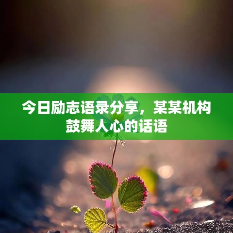 今日勵(lì)志語錄分享，某某機(jī)構(gòu)鼓舞人心的話語